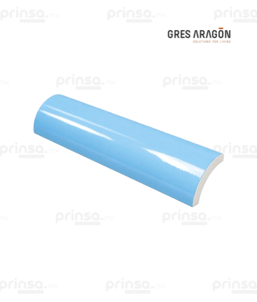 Pieza Redondeada para Borde Azul Claro Gres de Aragón