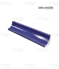 Pieza Redondeada para Media Caña Azul Oscuro Gres de Aragón