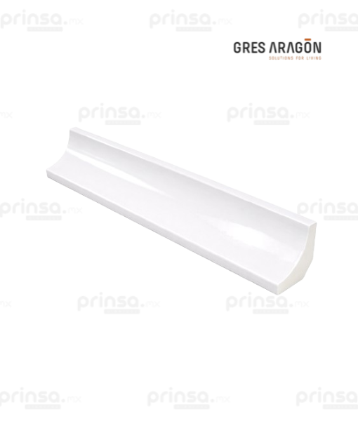 Pieza Redondeada para Media Caña Blanco Gres de Aragón