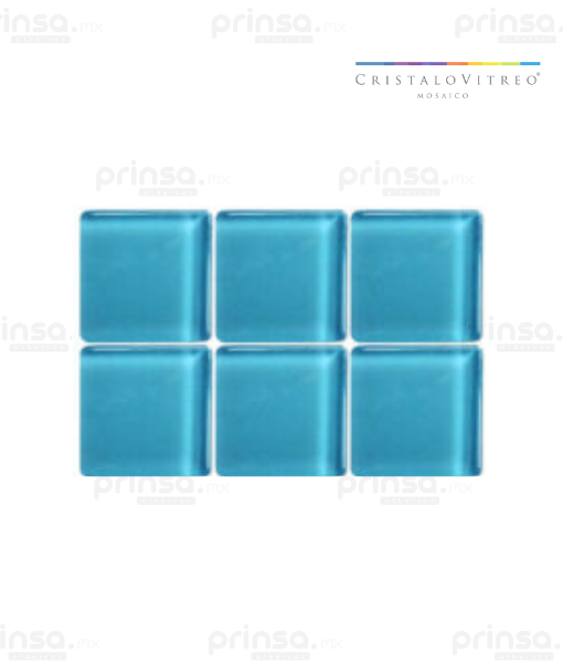 Cristalo Vitreo – Mosaico color azul cancun 2.5 x 2.5 (603977220132)