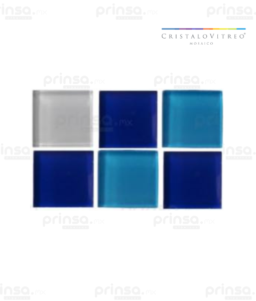 Cristalo Vitreo – Mosaico mezcla de azules 2.5 x 2.5 (603976892452)