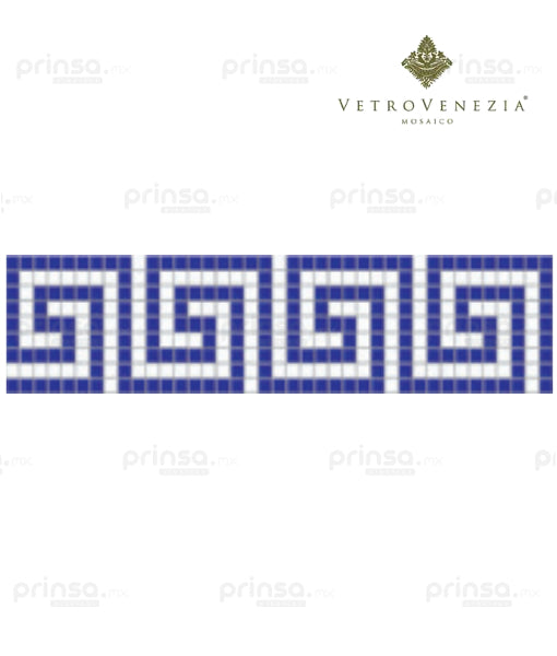 Vetro Venezia: Cenefa Laberinto en mosaico veneciano 2×2 (603977809956)