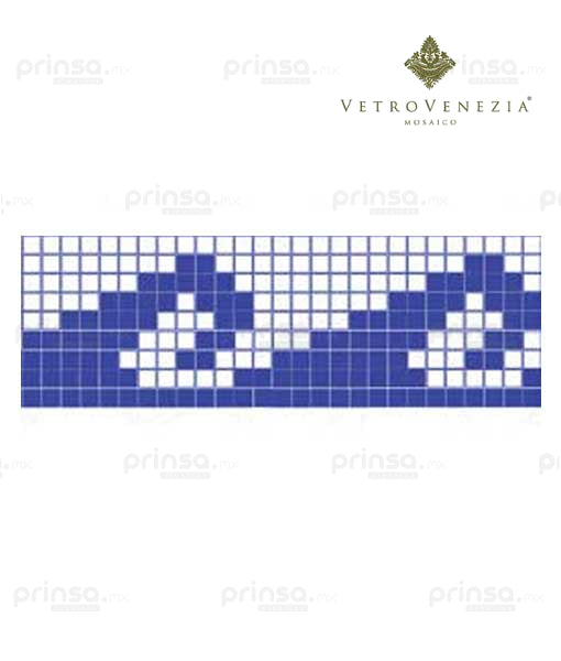 Vetro Venezia- Cenefa olas en mosaico veneciano 2×2- Alto: 18 cm (603977777188)